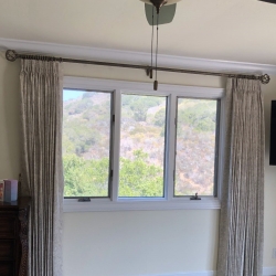 Patterned Drapes in Bedroom