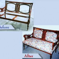 Reupholstered Love Seat (Before & After)