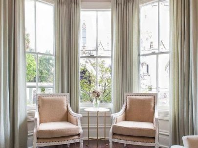 bay window curtains
