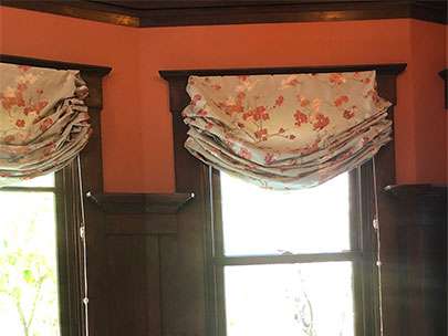 relaxed roman drapes floral print